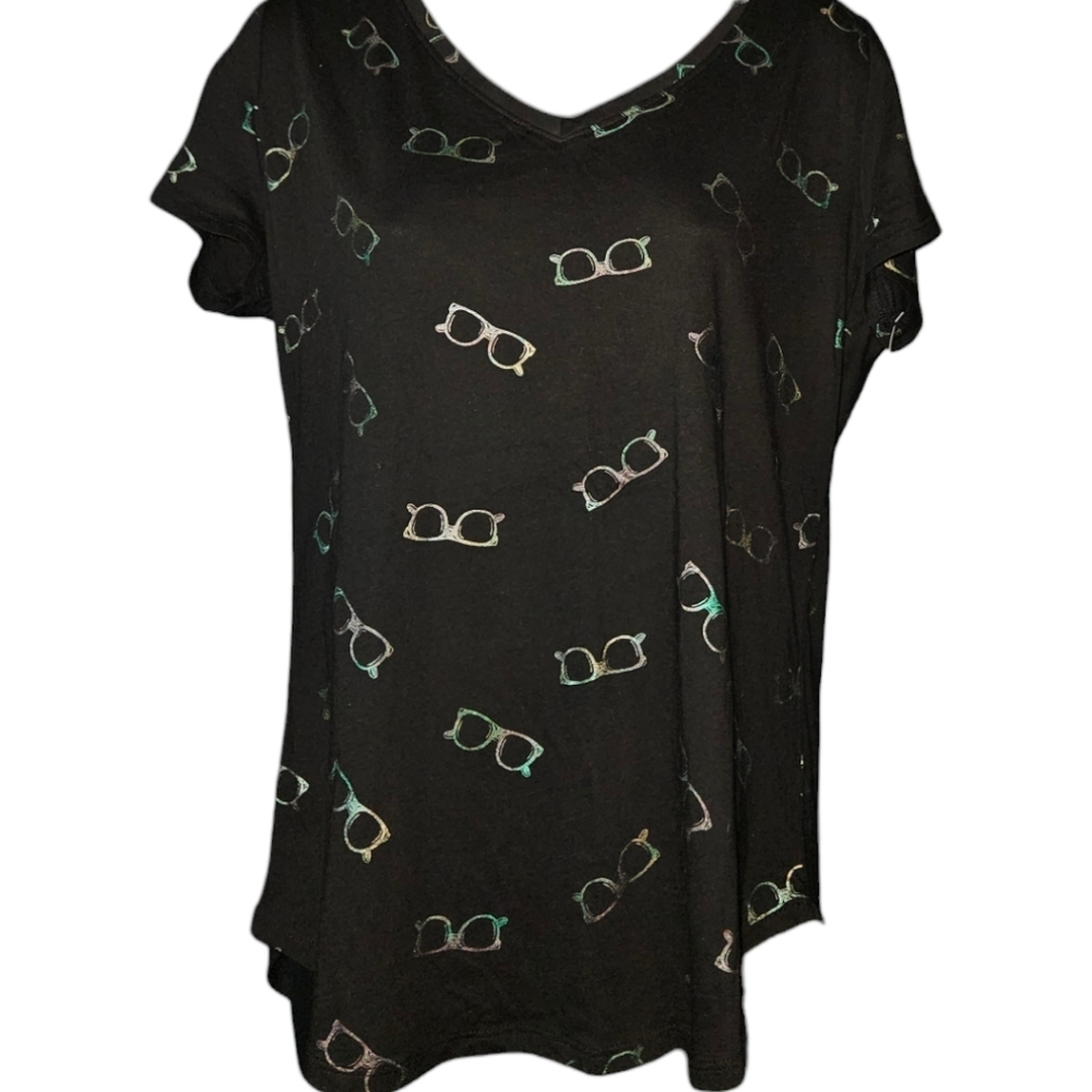 NWT New York & Company Iridescent Sunglasses Short Sleeve Tee